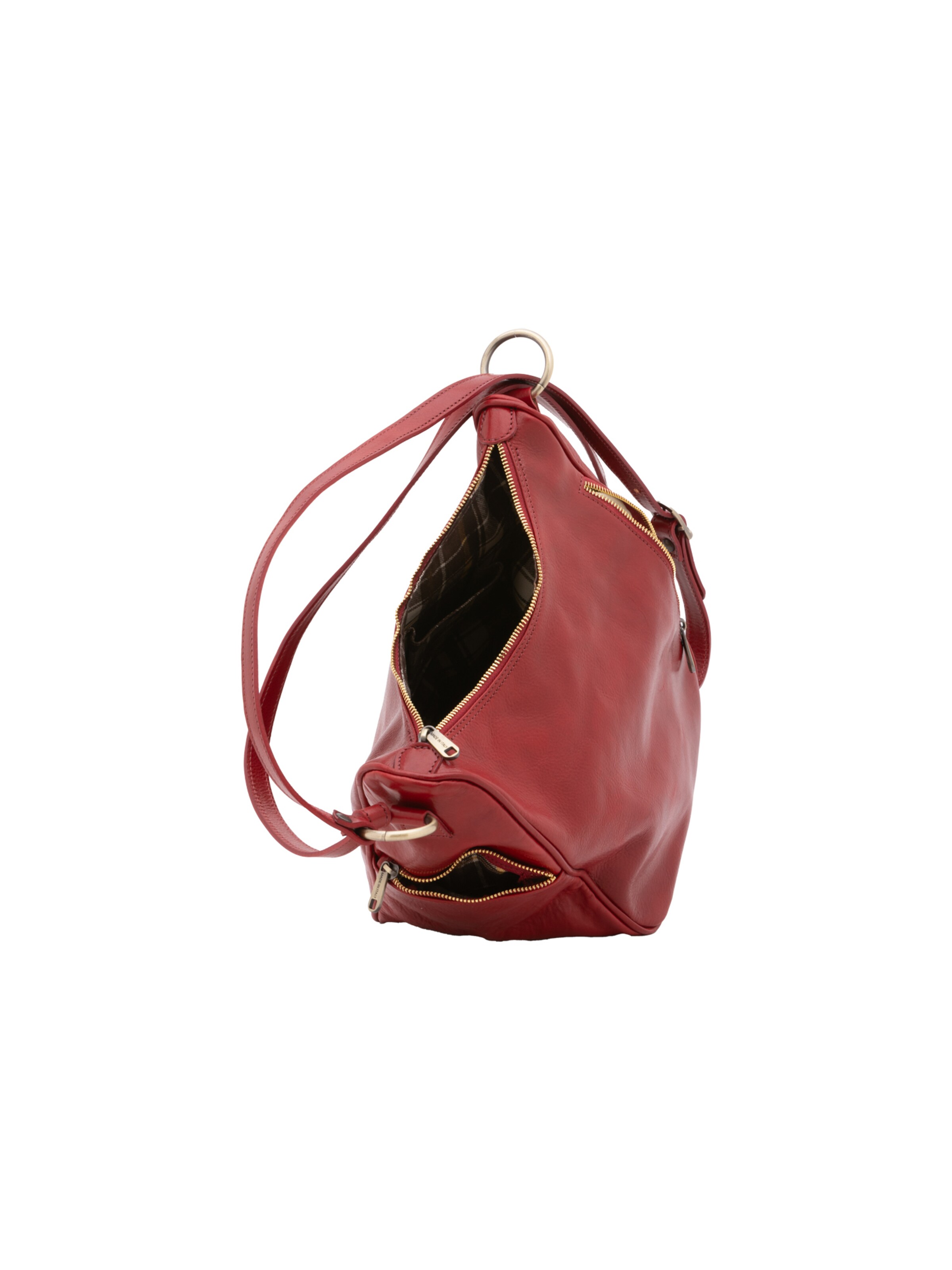 Borsa a spalla 'Borsa a Spalla Donna Vera Pelle Vacchetta - Chiusura Zip' di I Fratelli in rosso