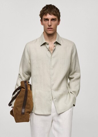 MANGO MAN Regular fit Button Up Shirt 'Parrot' in Beige