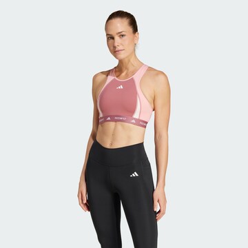 ADIDAS PERFORMANCE High neck Sports bra in Pink: front