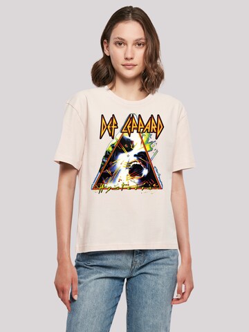 T-shirt 'Def Leppard Hysteria' F4NT4STIC en rose : devant