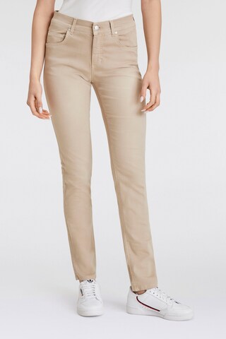 Angels Skinny Jeans in Beige: front