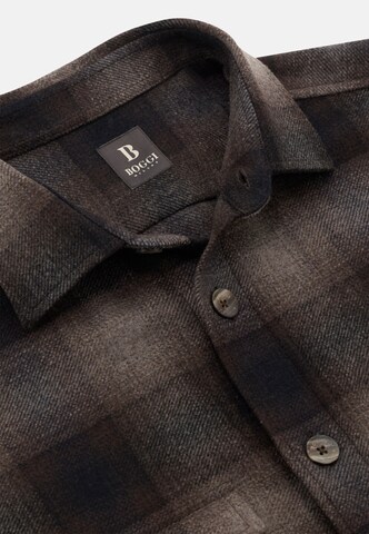 Boggi Milano Regular fit Overhemd in Bruin