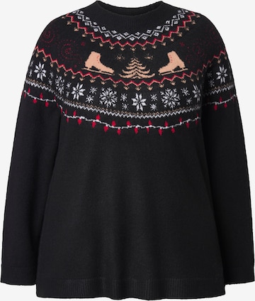 Ulla Popken Trui in Zwart: voorkant