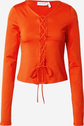 WEEKDAY Shirt in Orange: front