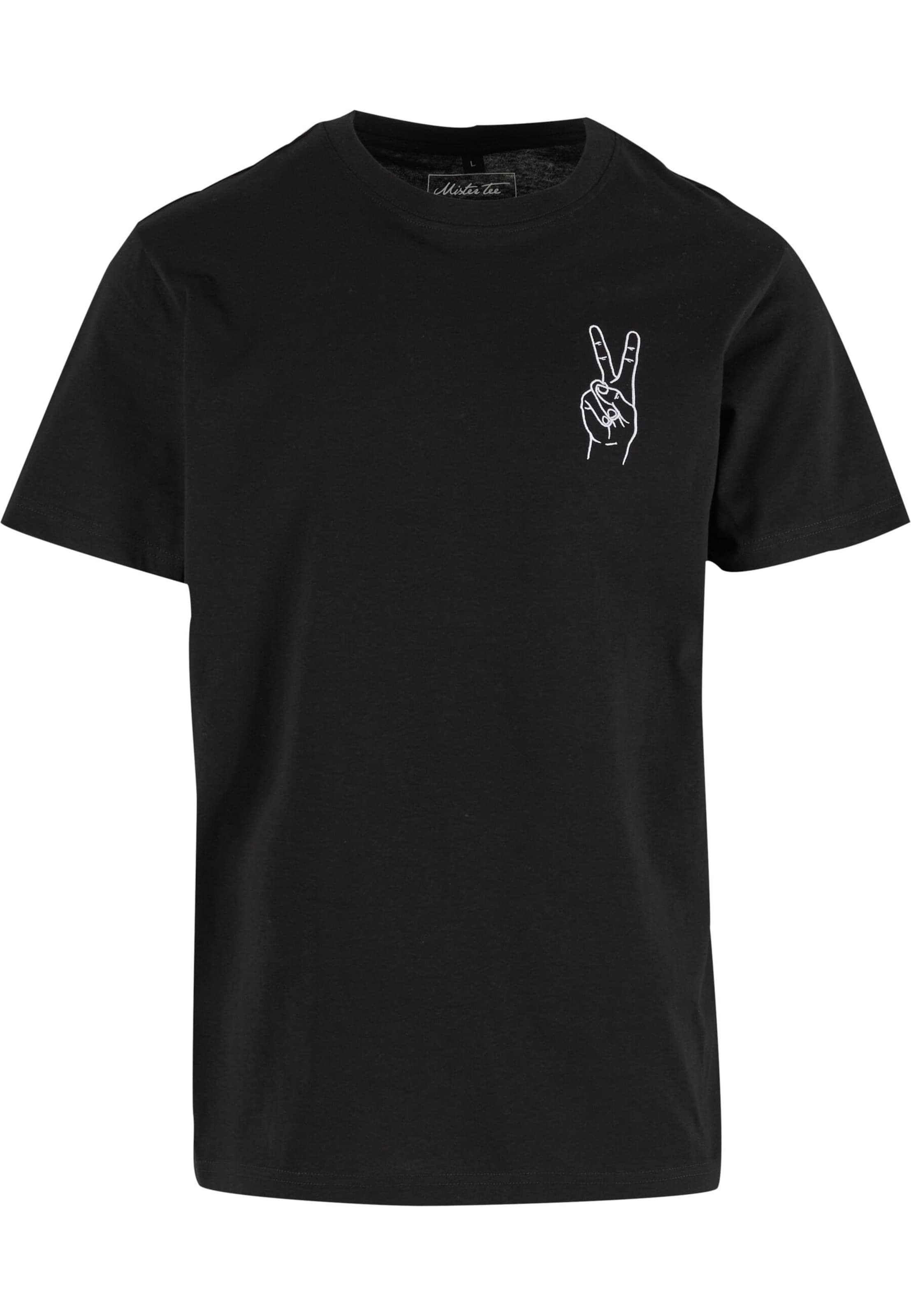 juoda Mister Tee Marškinėliai 'Peace Sign': priekis