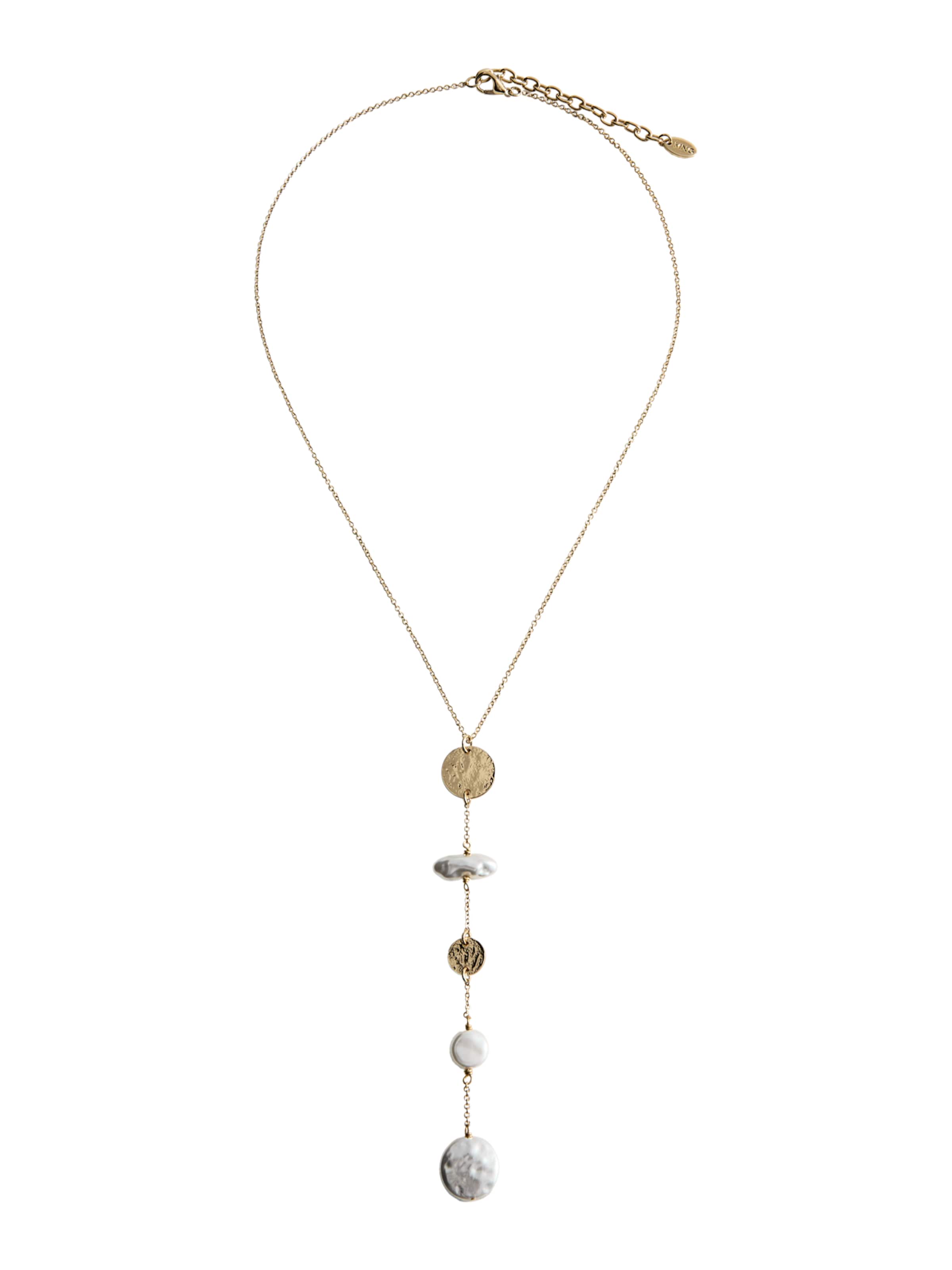 Lanțuri 'MONICA' MANGO pe auriu / alb perlat, Vizualizare produs