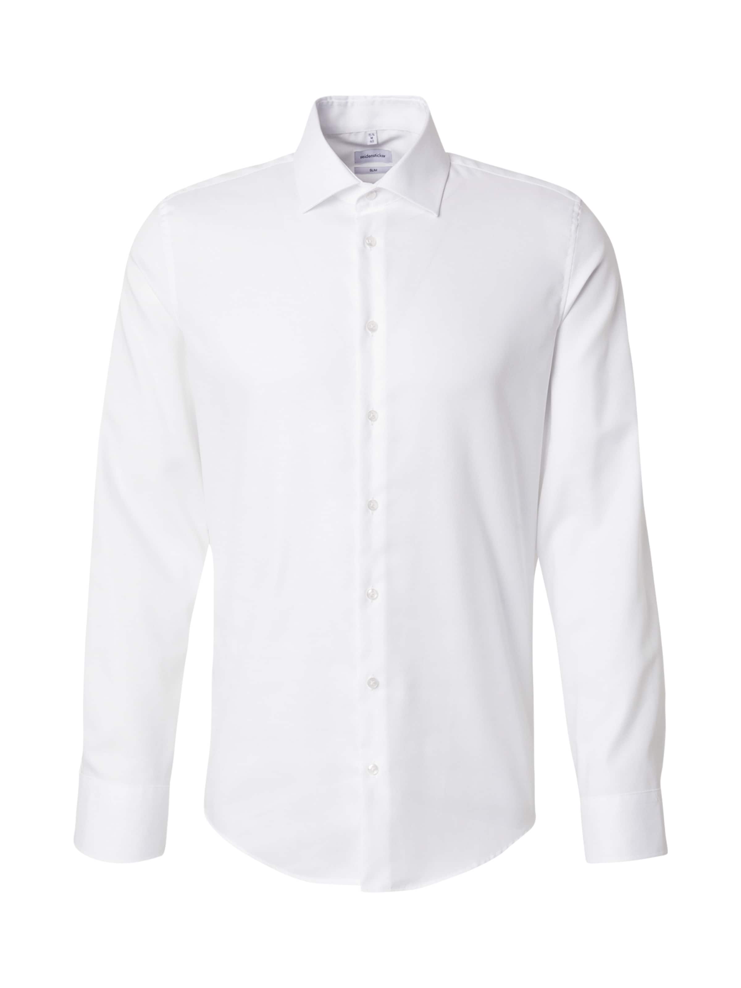 SEIDENSTICKER Přiléhavý střih Společenská košile – bílá: přední strana