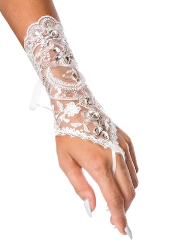 Tomshop24-7 Fingerless Gloves 'Floris II' in White