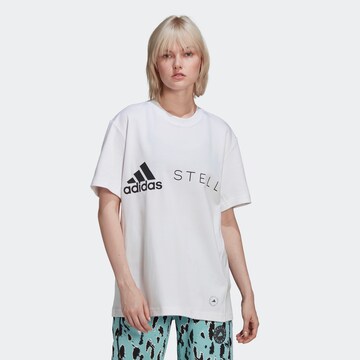 ADIDAS BY STELLA MCCARTNEY Performance Shirt 'Logo' in White: front