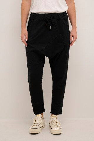 Cream Tapered Harem trousers 'Beky' in Black: front