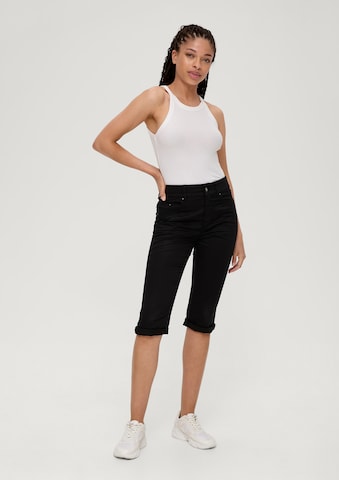 QS - Slimfit Pantalón en negro