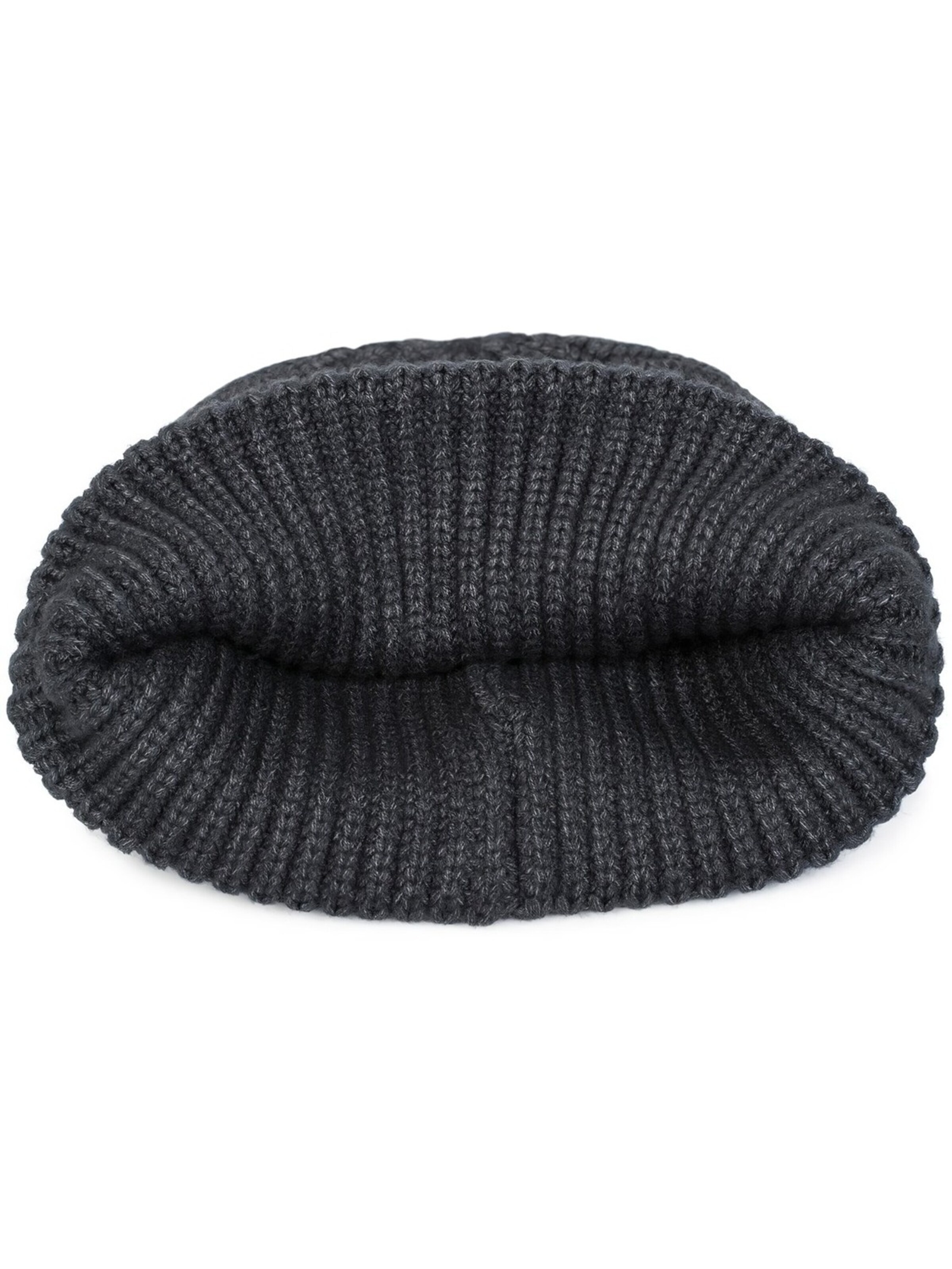 styleBREAKER Mütze 'Feinstrick Beanie Mütze mit Krempe'‌‌‌‌‌‌‌ in Grau