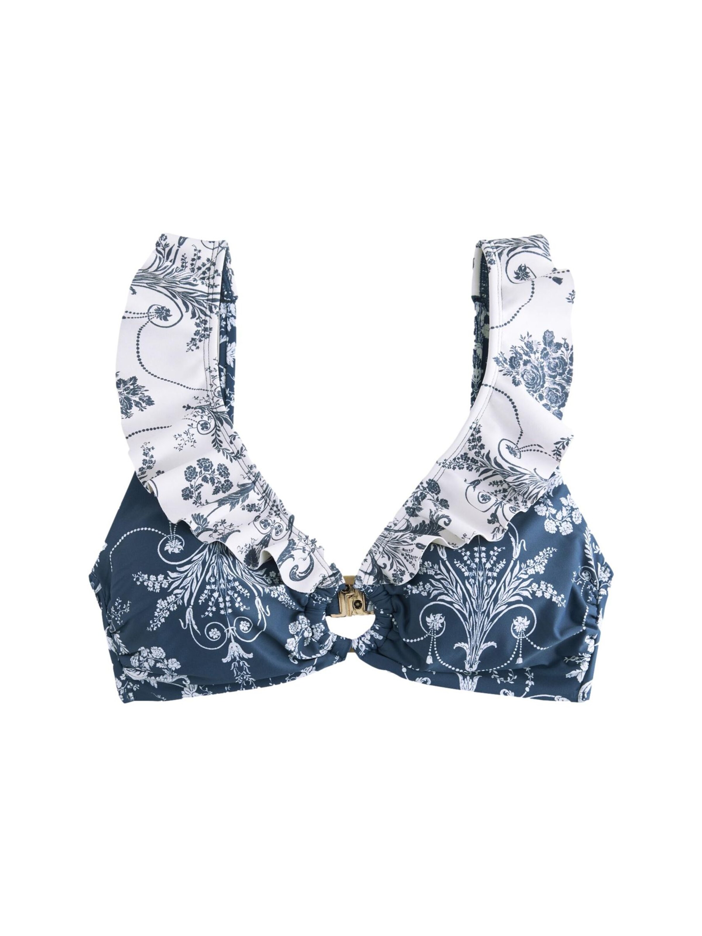 LAURA ASHLEY Bustier Bikinitop in Blauw: voorkant
