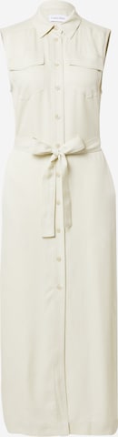 Calvin Klein Shirt Dress in Beige: front