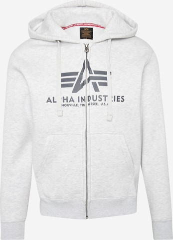 Veste de survêtement ALPHA INDUSTRIES en gris : devant