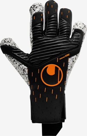 UHLSPORT Athletic Gloves in Black: front