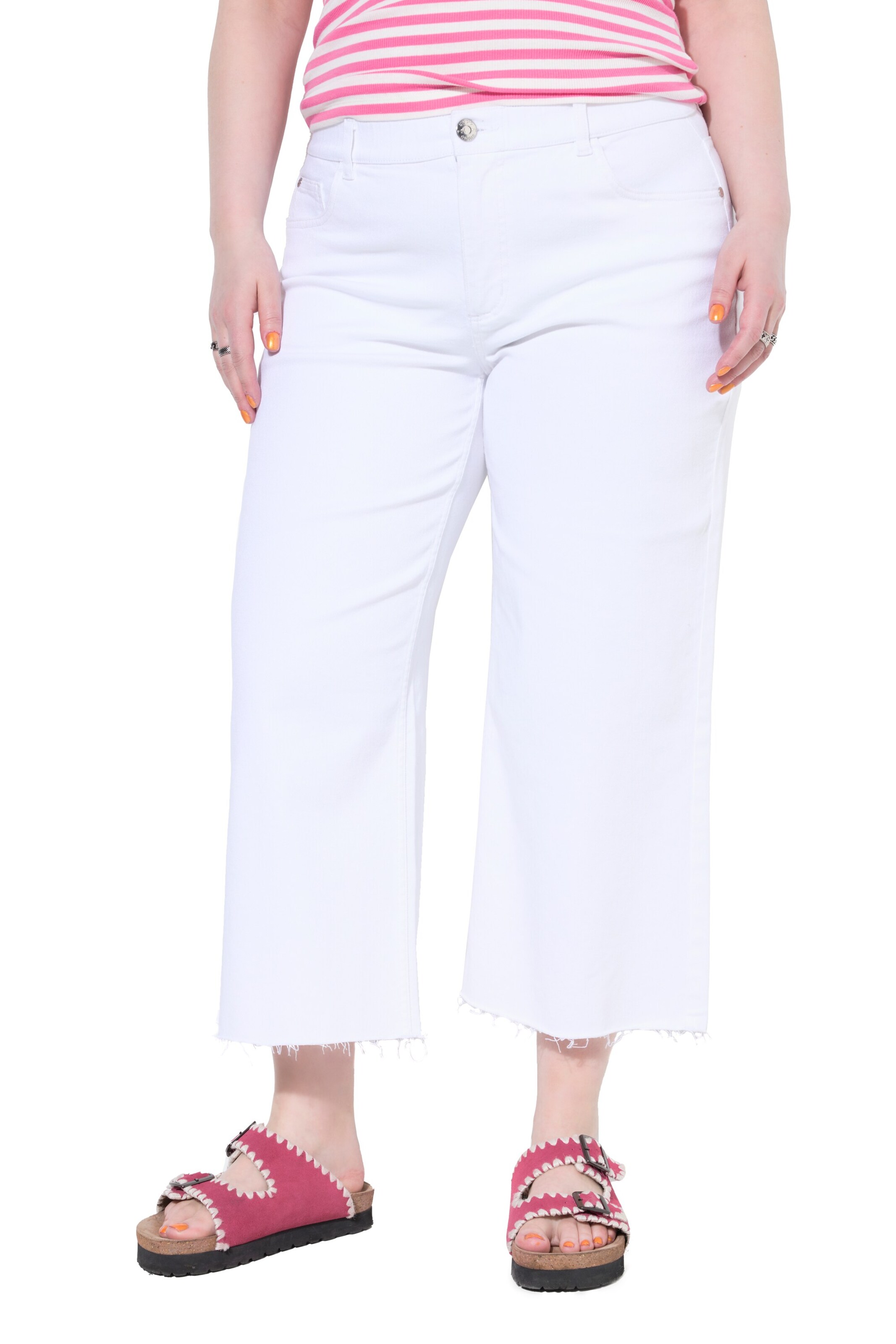 Studio Untold Wide leg Jeans in Wit: voorkant