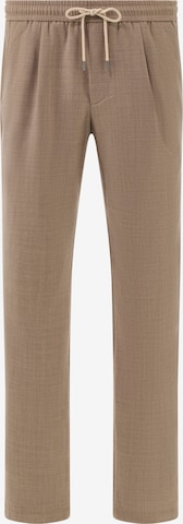 Boggi Milano Slim fit Pleat-Front Pants in Beige: front