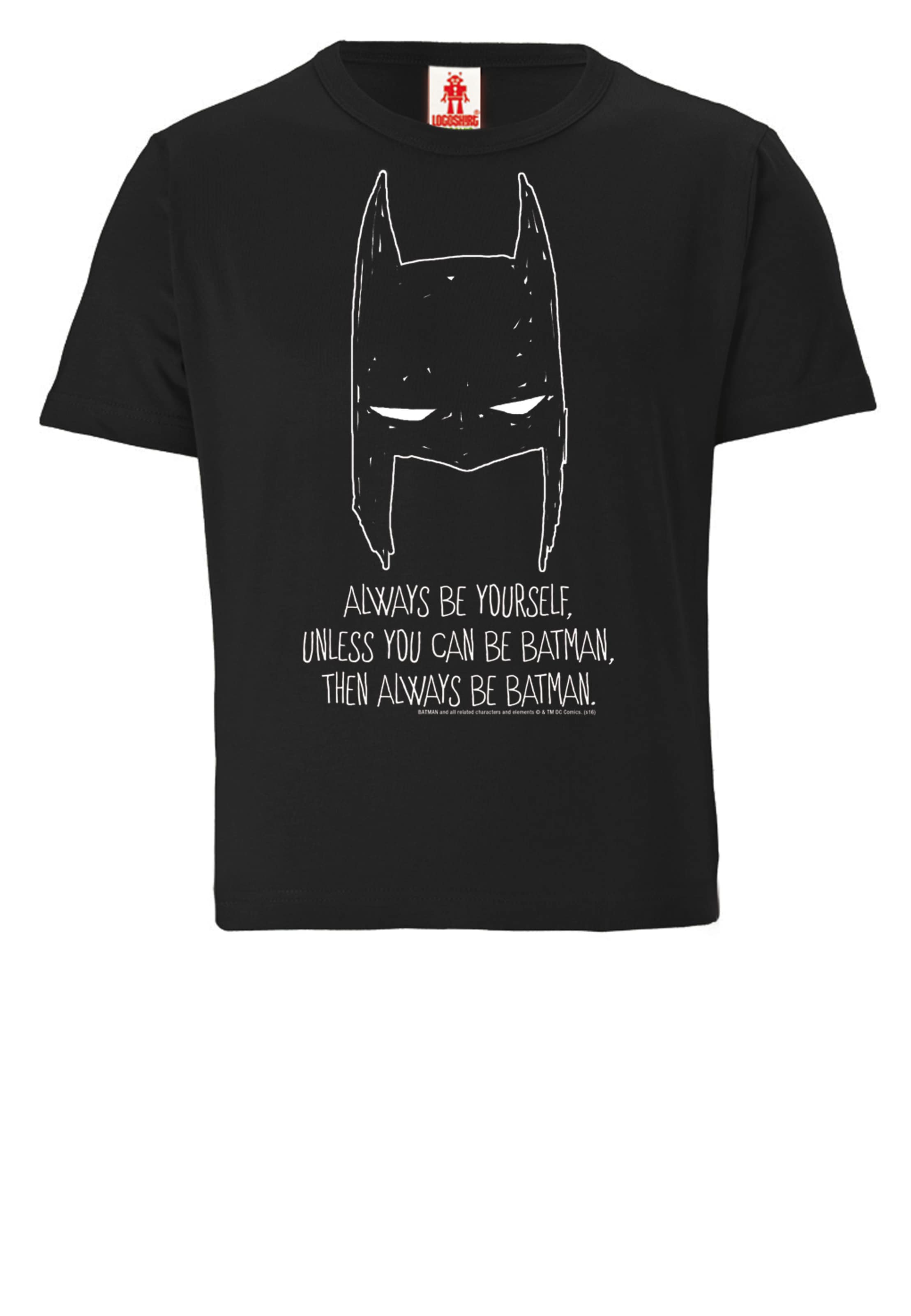 LOGOSHIRT Shirt 'DC Comics - Batman, Always Be Yourself' in Black: front
