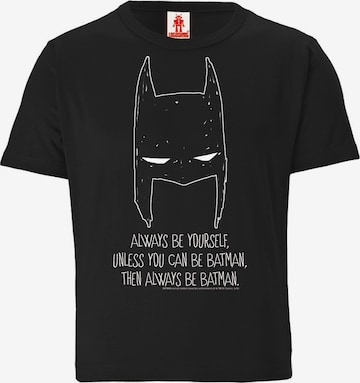 LOGOSHIRT Shirt 'DC Comics - Batman, Always Be Yourself' in Black: front
