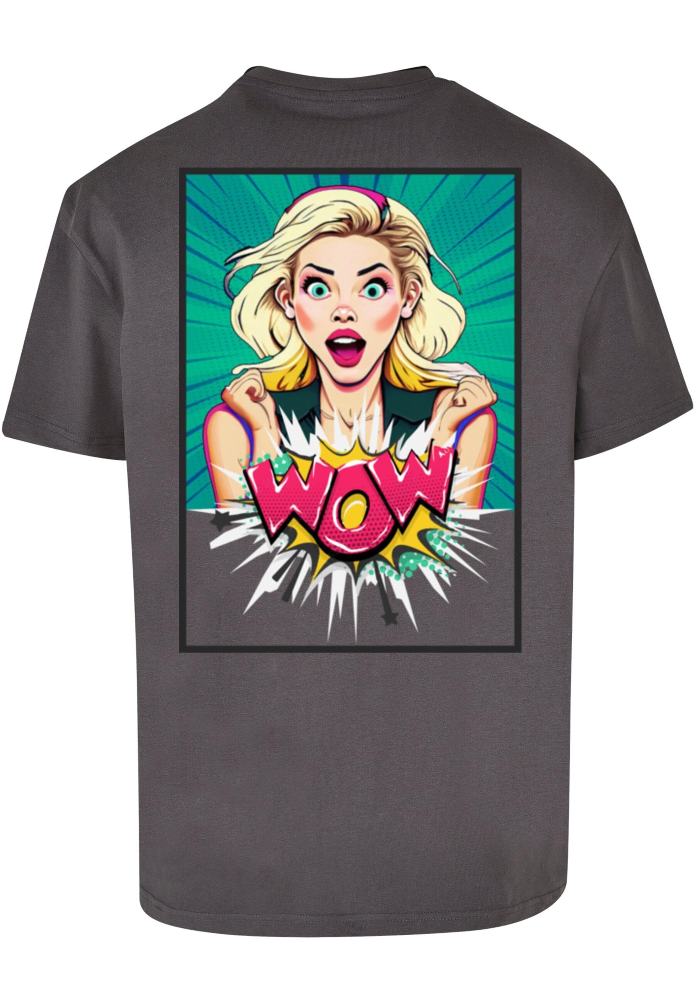 T-Shirt 'Wow Comic' Merchcode en gris