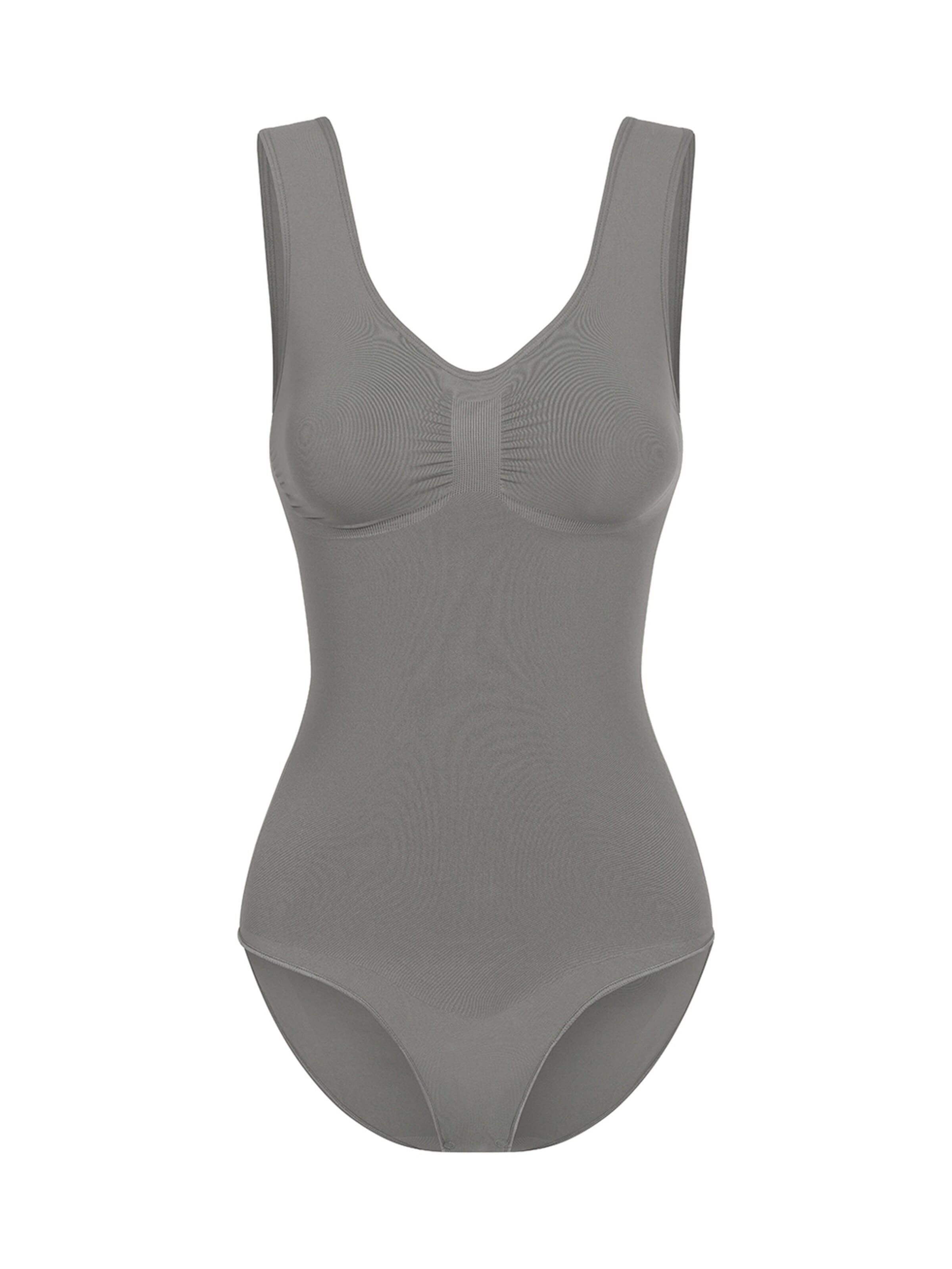 cfab - Body moldeador 'Tank Bodysuit Sculpting Shapewear mit Slip' en gris: frente