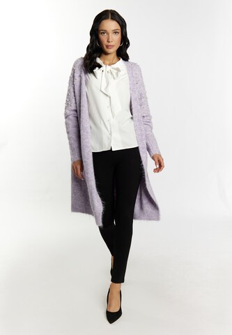 faina Knit Cardigan in Purple