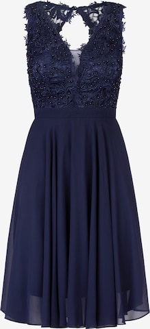 APART Cocktailkleid mit weitem Rockpart aus zartem Chiffon in Blau: predná strana