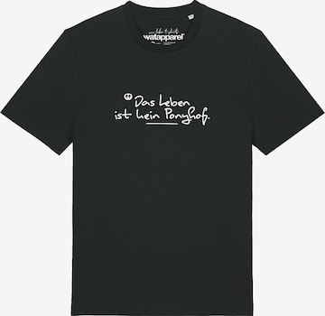 T-Shirt 'Das Leben Ist Kein Ponyhof' Watapparel en noir : devant
