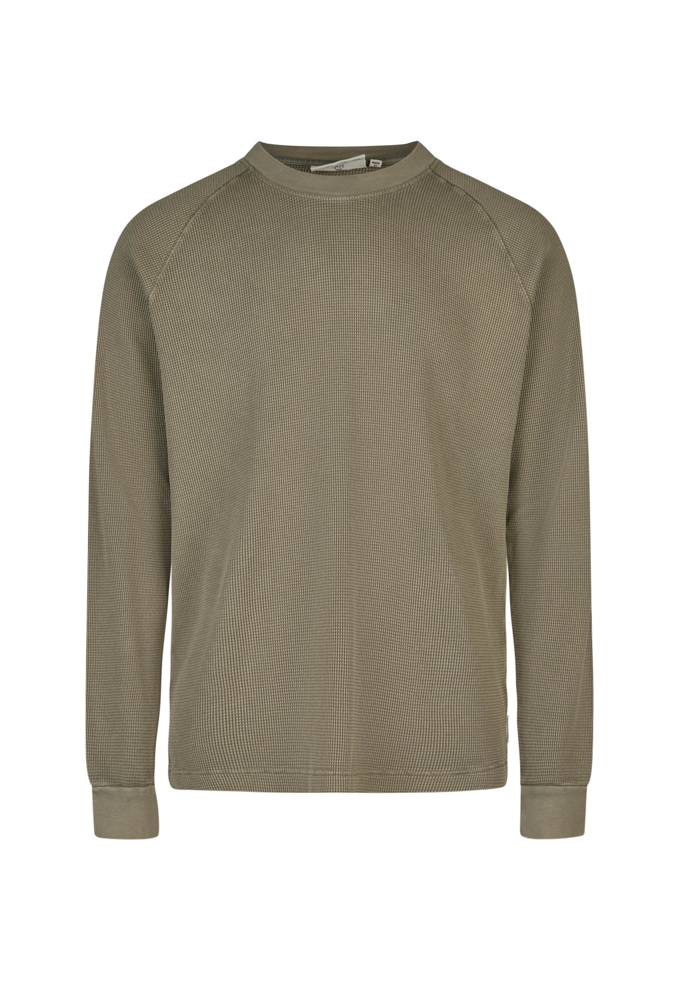 Cleptomanicx Sweater 'Boxy Crewneck Thermal' in Brown: front