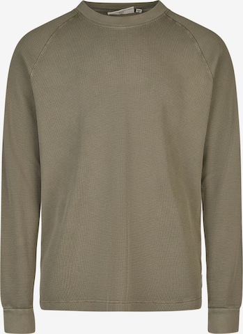 Cleptomanicx Longsleeve 'Boxy Crewneck Thermal' in Braun: Vorderseite