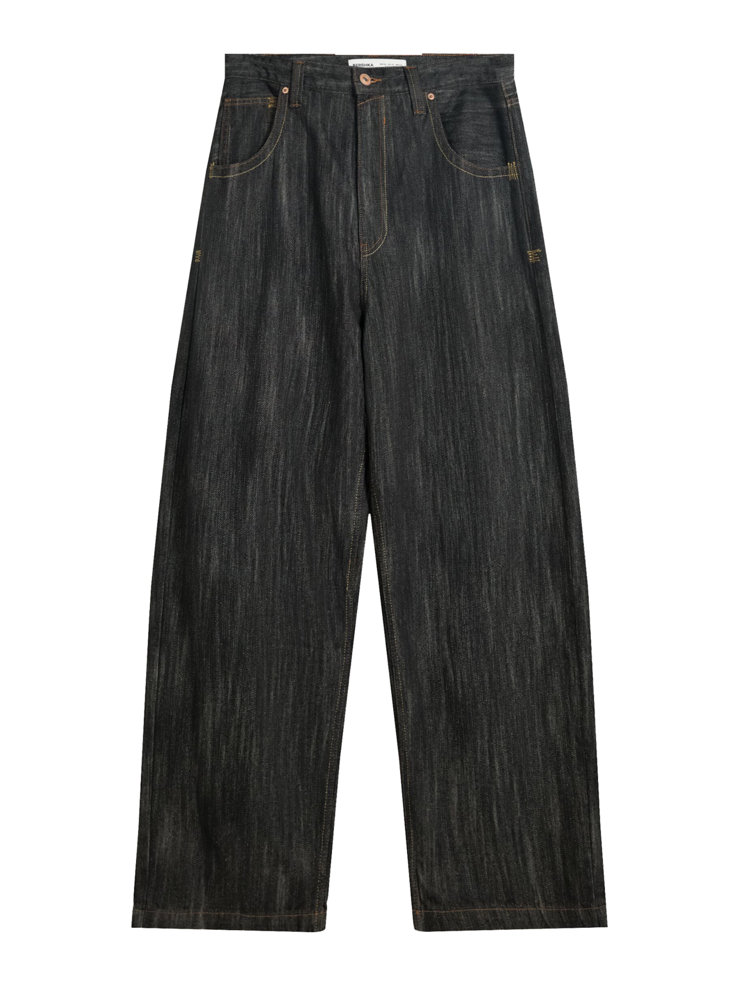 Bershka Baggy Jeans in Schwarz: Vorderseite