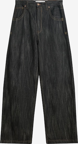 BershkaBaggy Traperice - crna boja: prednji dio