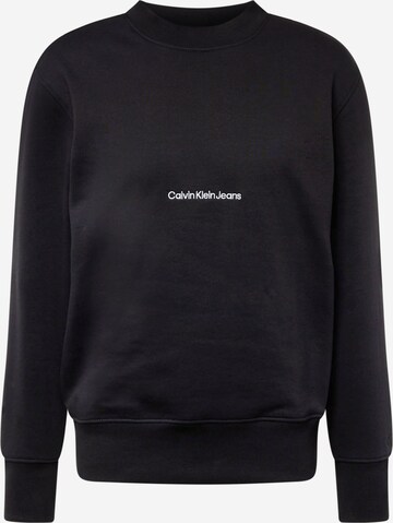 Calvin Klein JeansSweater majica 'Institutional' - crna boja: prednji dio