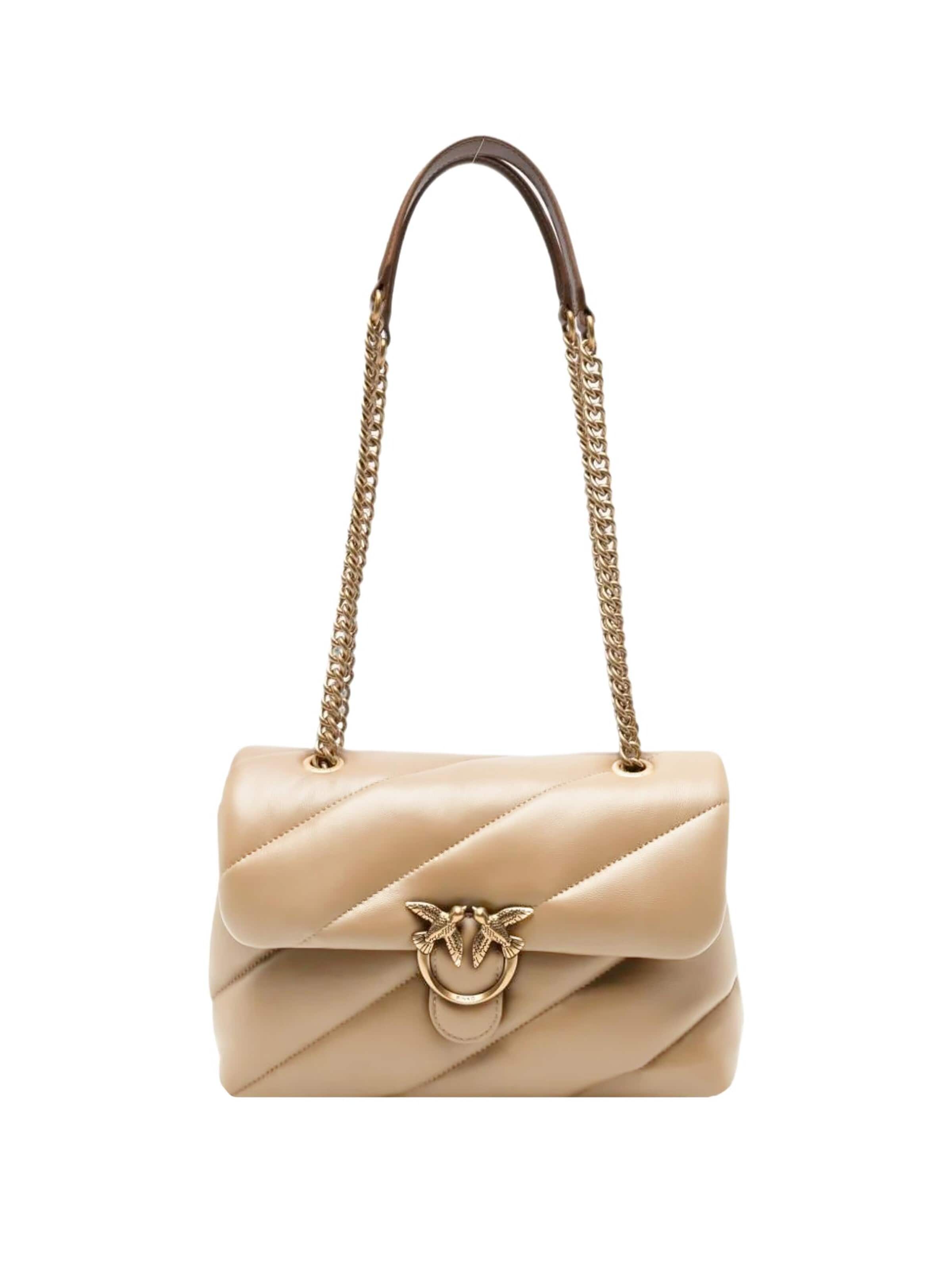 PINKO Axelremsväska i beige: framsida