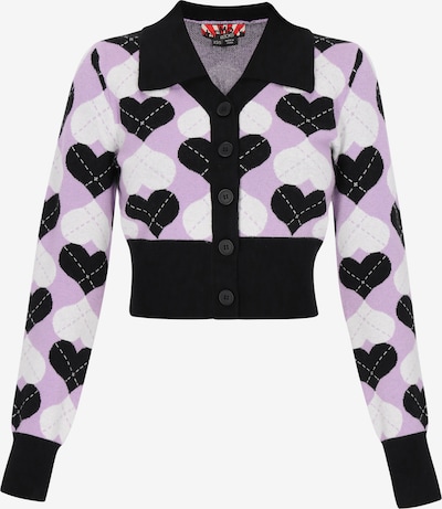 myMo ROCKS Neuletakki värissä syreeni / musta / valkoinen, Tuotenäkymä