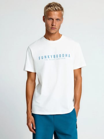 balts Funky Buddha T-Krekls: no priekšpuses