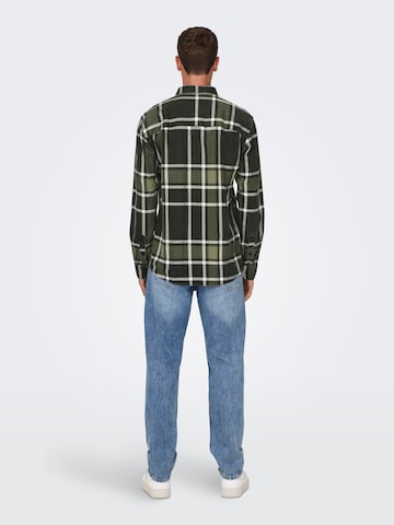 žalia Only & Sons Standartinis modelis Marškiniai 'KENNETH'