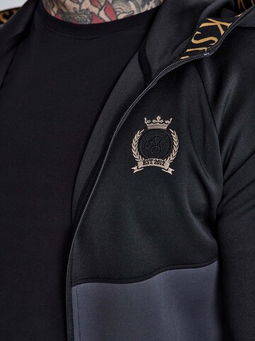 SikSilk Sweatjacke 'Full Zip Hoodie' in Schwarz: Vorderseite