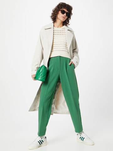 LA STRADA UNICA Regular Trousers with creases 'CAVA' in Green