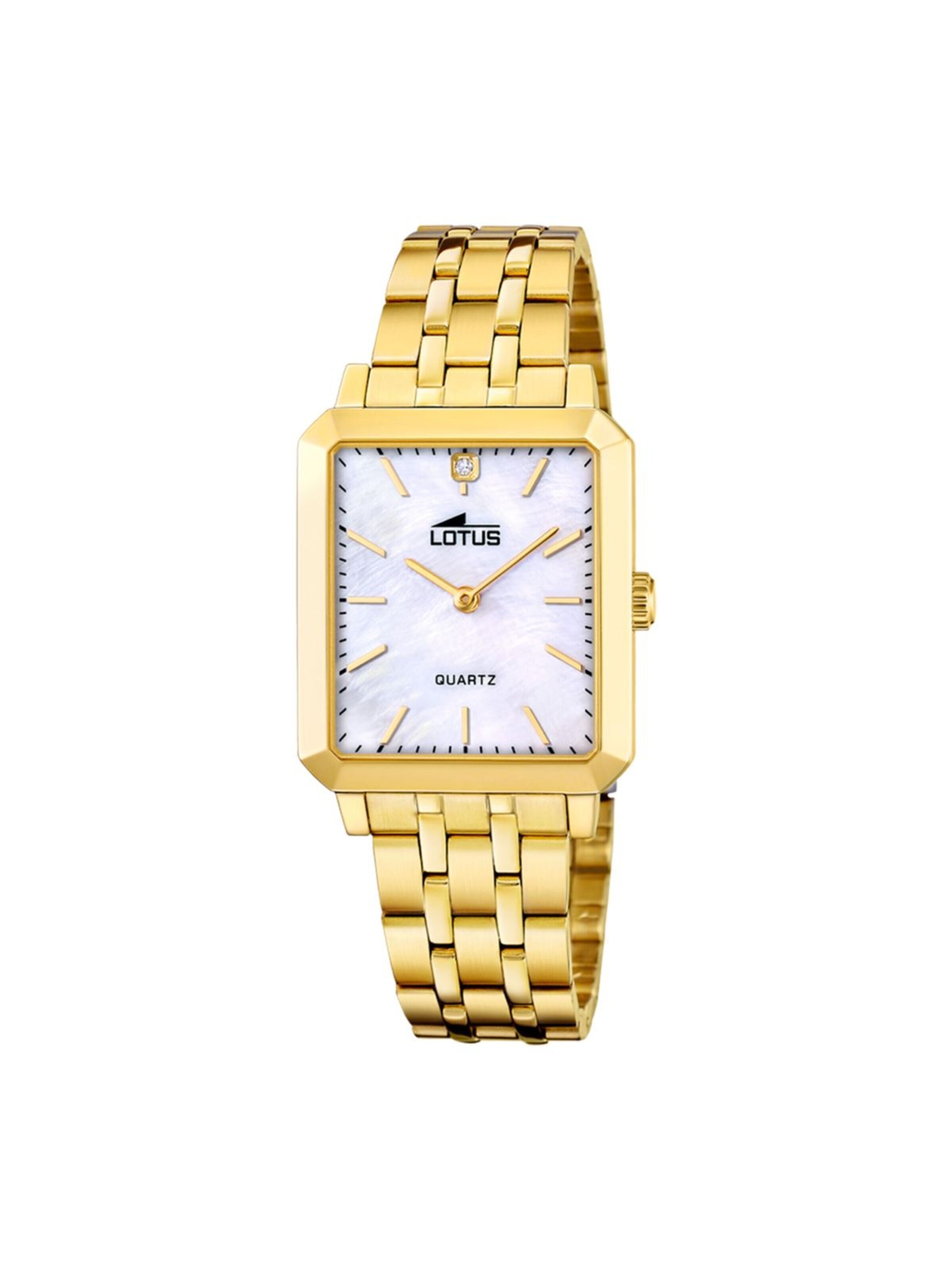 Montre à affichage analogique 'Lotus - Watch Square Series - Quartz watch movement - Watch case width: 32.3 mm' Lotus en or : devant