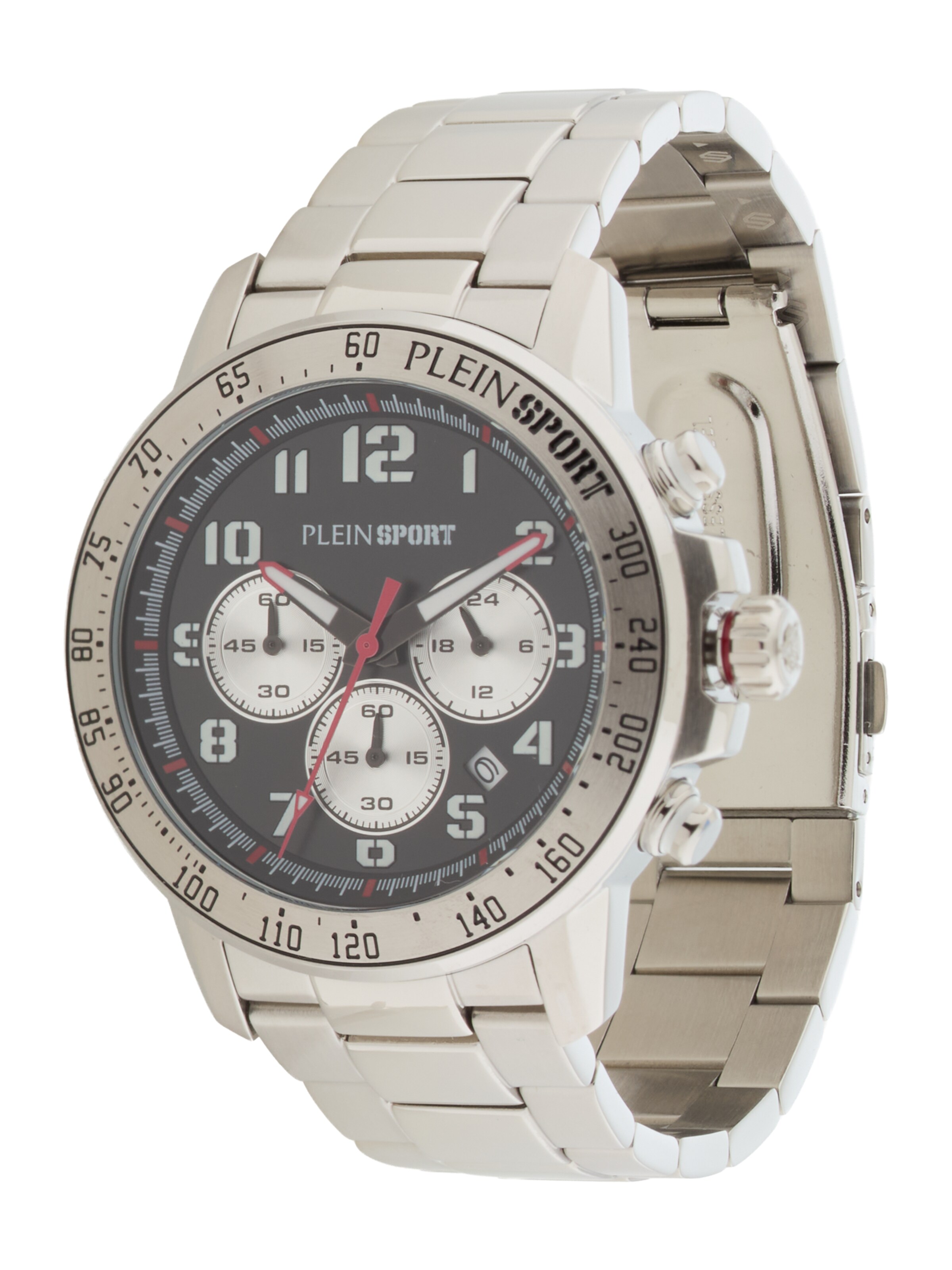 Plein Sport Аналогов часовник в сребърно: отпред