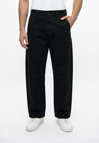 Abercrombie & Fitch Baggy Broek in Zwart: voorkant
