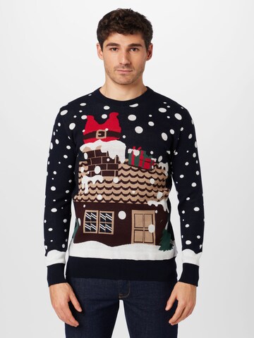 Kronstadt Regular fit Sweater 'Christmas' in Black: front