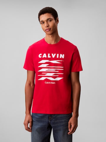 T-Shirt Calvin Klein Jeans en rouge : devant