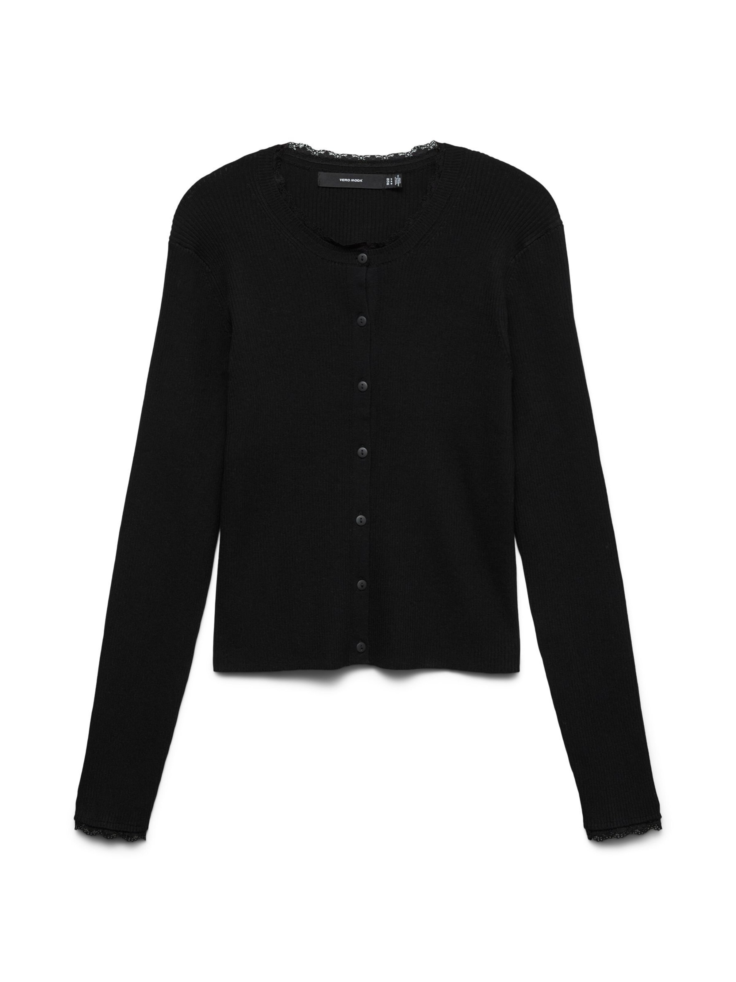 VERO MODA Gebreid vest 'VMWonder' in de kleur Zwart, Productweergave