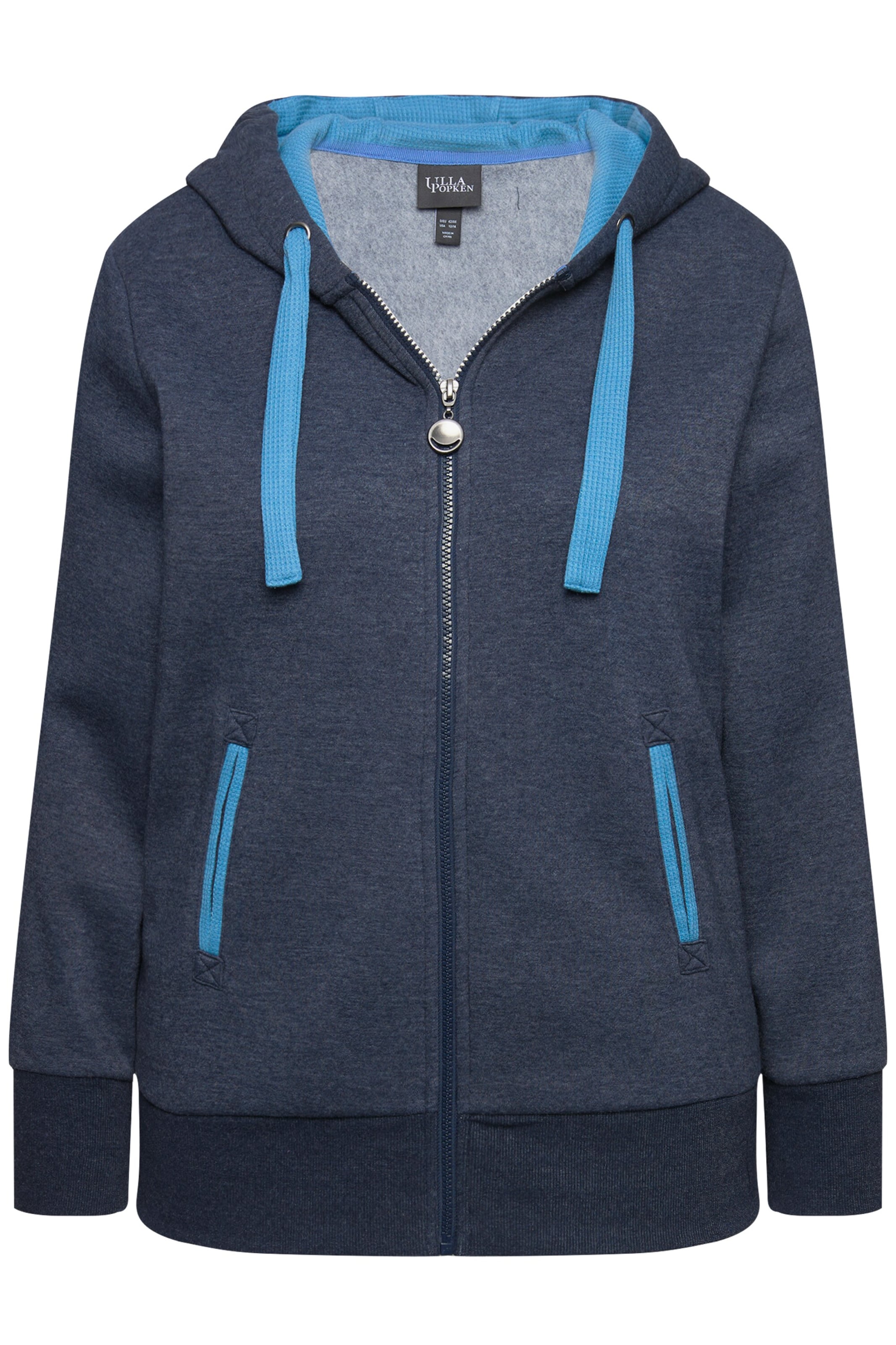 Ulla Popken Sweatvest in Blauw: voorkant