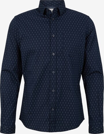 TOM TAILOR Button Up Shirt in Blue: front