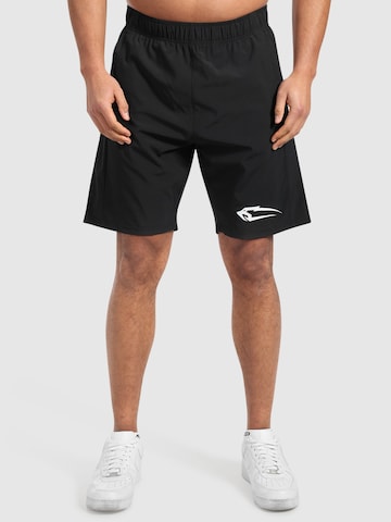 Smilodox Loosefit Sportshorts 'Powerfit Pro' in Schwarz: Vorderseite