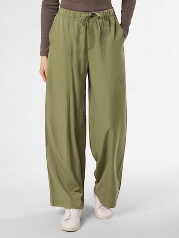 Marie Lund Wide leg Broek in Groen: voorkant